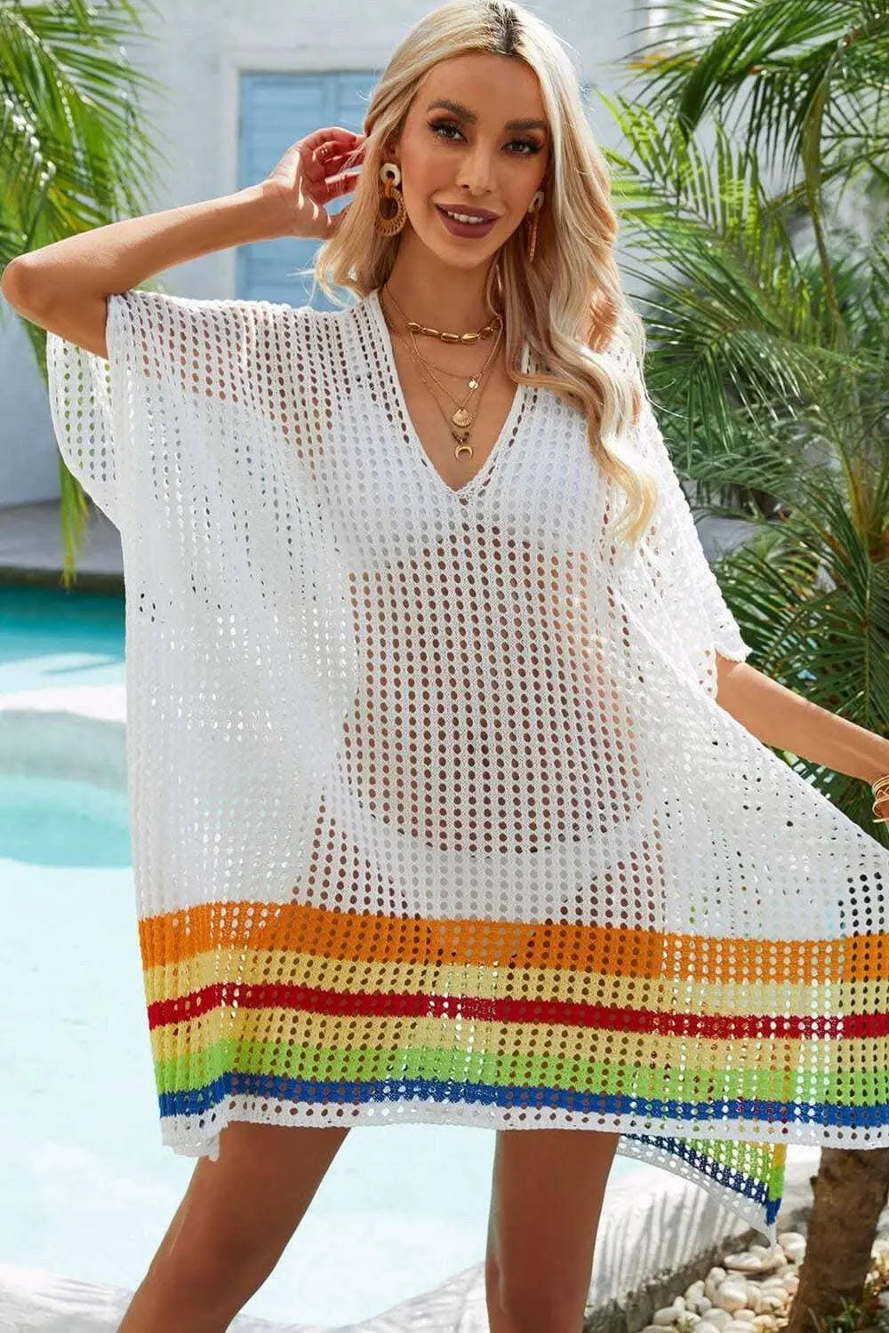 Beach Cover-up - Vibrant Crochet - Swimwear Accessory
