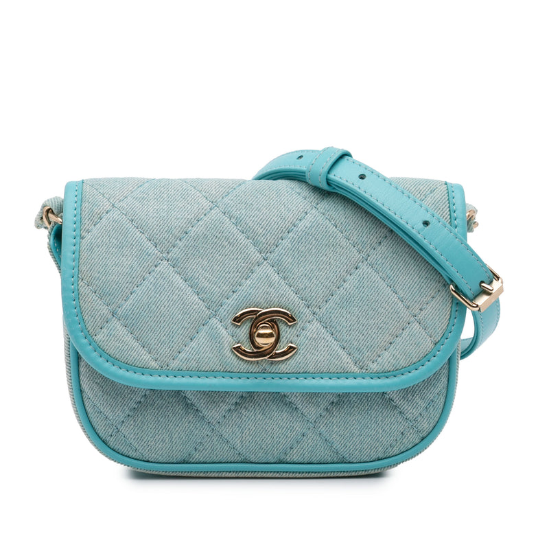 Messenger Bag Mini Quilted Denim