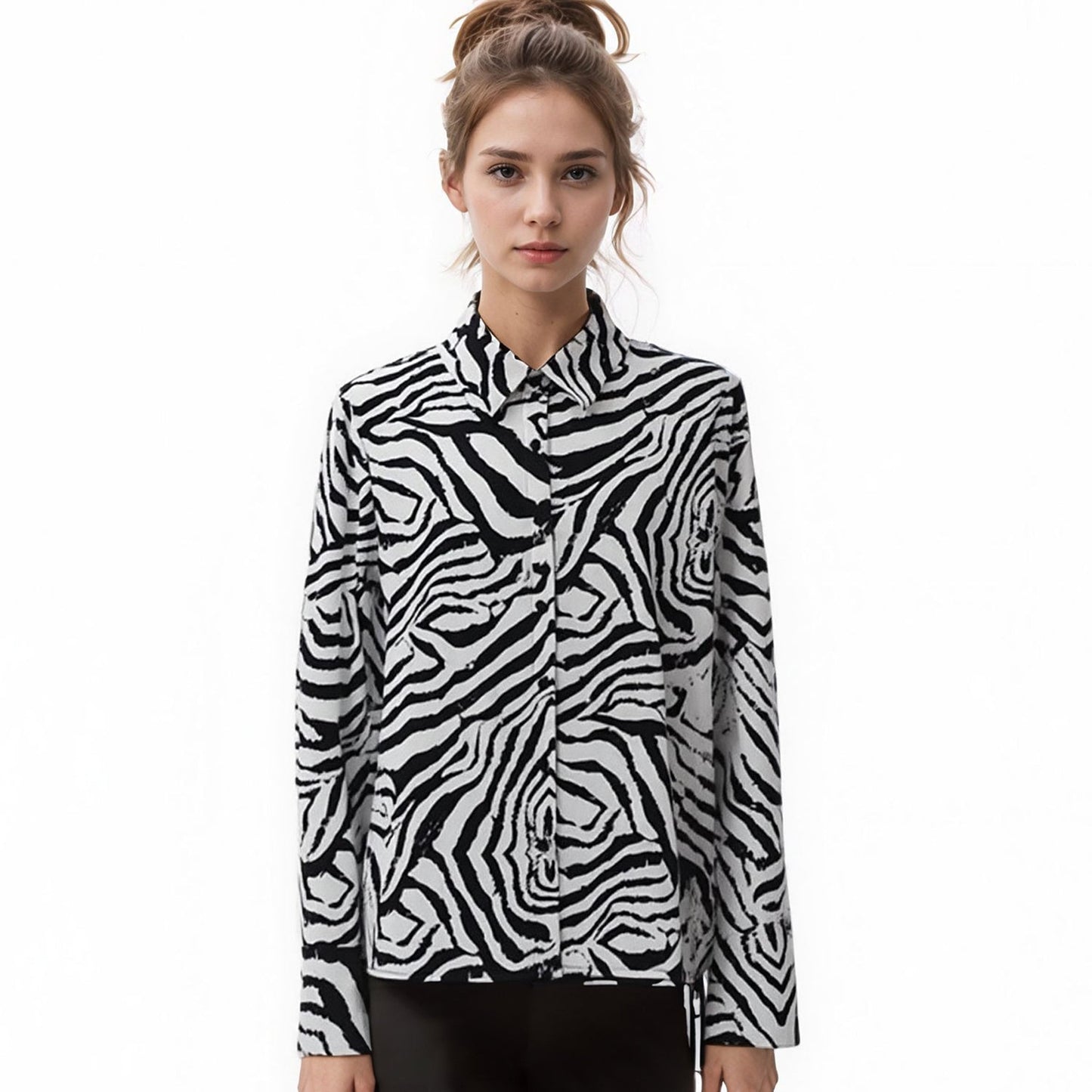 Pleione Women's Button Up Basic Shirt