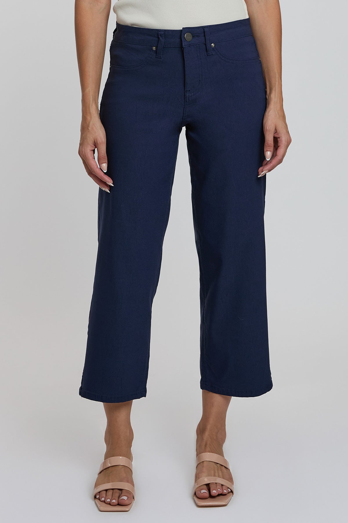Women's Hyperstretch High Rise Cropped Wide Leg Flood Pants, Navy