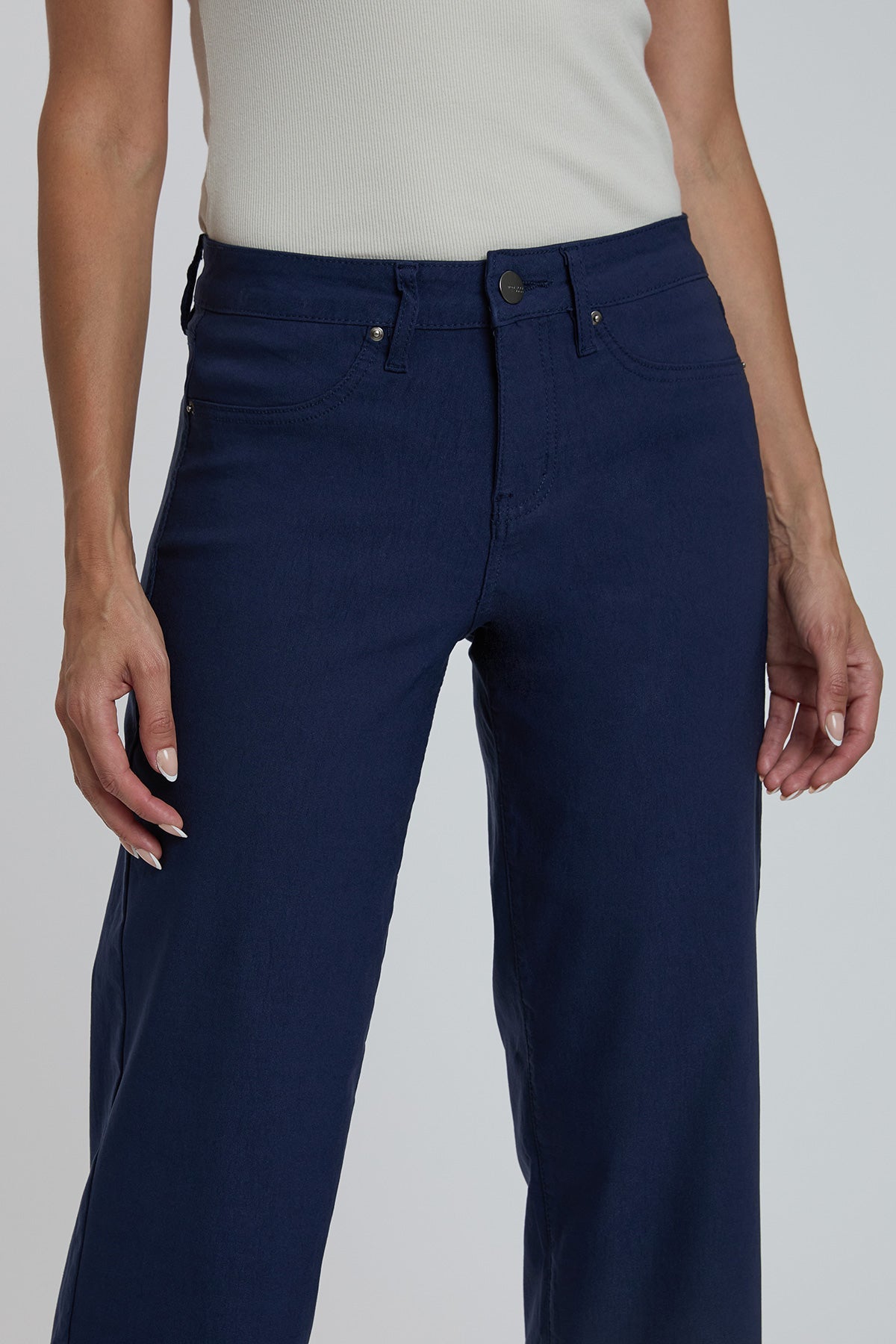 Women's Hyperstretch High Rise Cropped Wide Leg Flood Pants, Navy