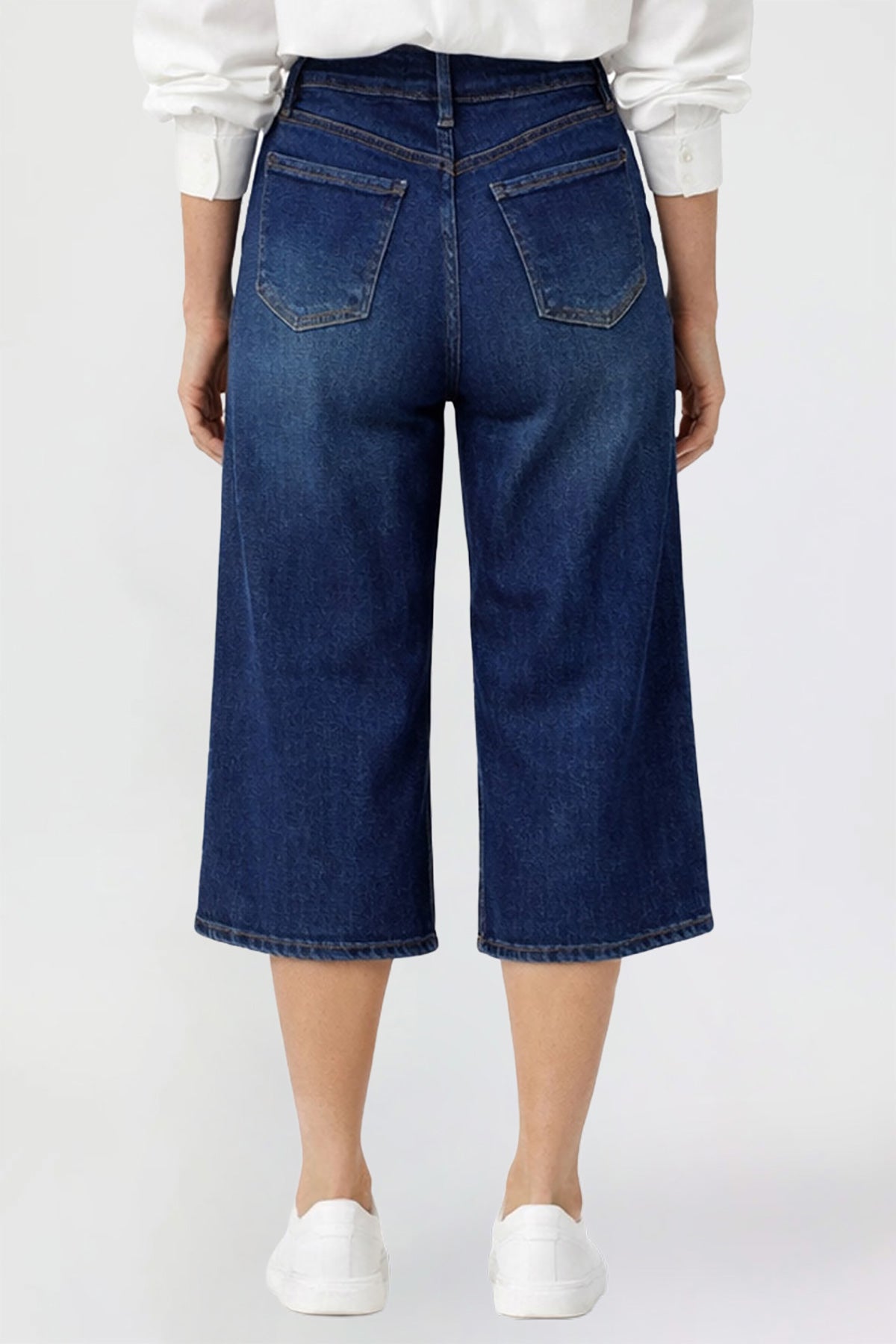 Women's Premium Stretch Cropped Wide Leg Jeans