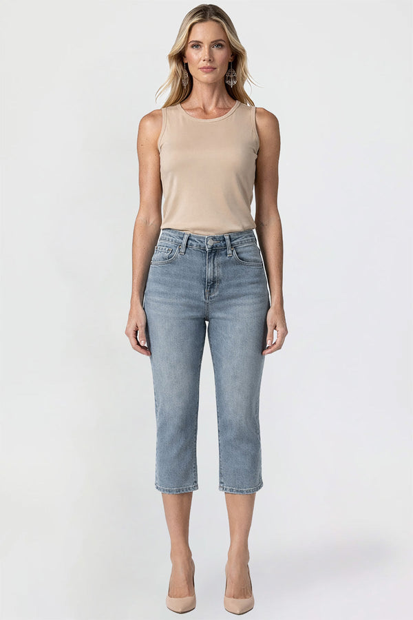 Women's Premium Stretch Side Slit Capri