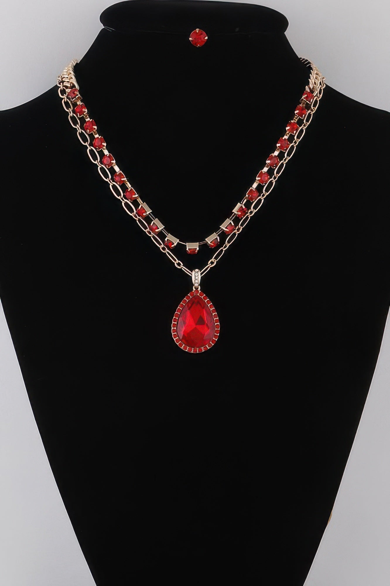 Women's Jeweled Teardrop Pendant Necklace BYMANYC ® New York CONTEMPORARY VIBRANT MODERN JEWELRY - New Collection