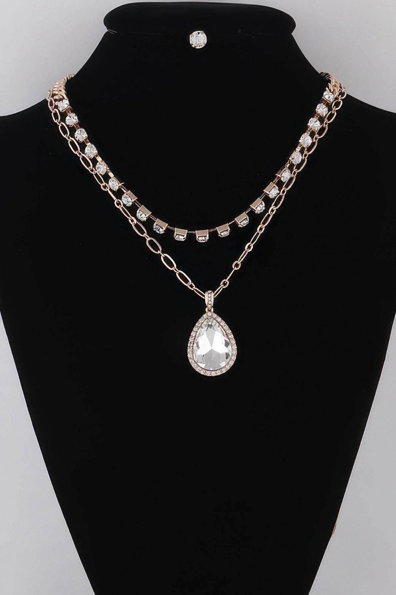 Women's Jeweled Teardrop Pendant Necklace BYMANYC ® New York CONTEMPORARY VIBRANT MODERN JEWELRY - New Collection