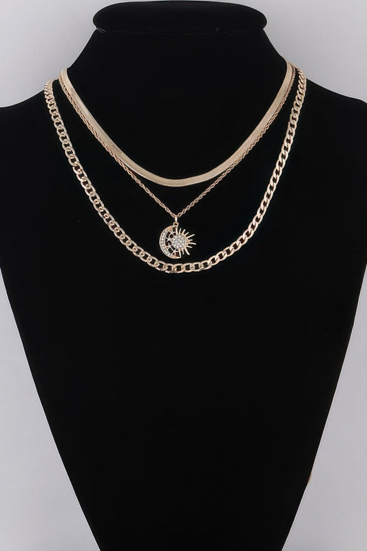 Women's Celestial Sun & Moon Chain Necklace BYMANYC ® New York CONTEMPORARY VIBRANT MODERN JEWELRY - New Collection