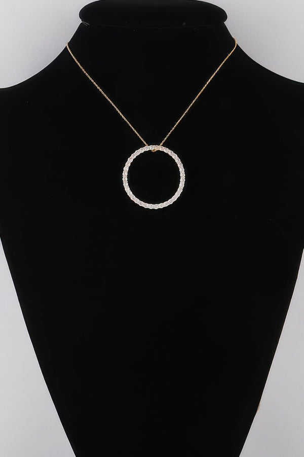 Women's Jewel Lined Circle Pendant Necklace BYMANYC ® New York CONTEMPORARY VIBRANT MODERN FASHION - New Collection
