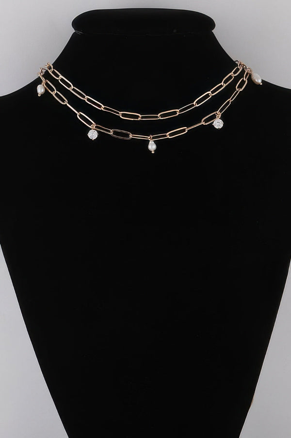 Women's Rhinestone N Bead Chain Necklace BYMANYC ® New York CONTEMPORARY VIBRANT MODERN FASHION - New Collection