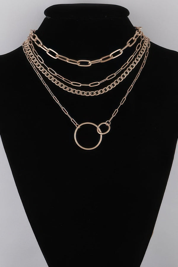 Women's Multi Linked Circles Chain Necklace BYMANYC ® New York CONTEMPORARY VIBRANT MODERN FASHION - New Collection