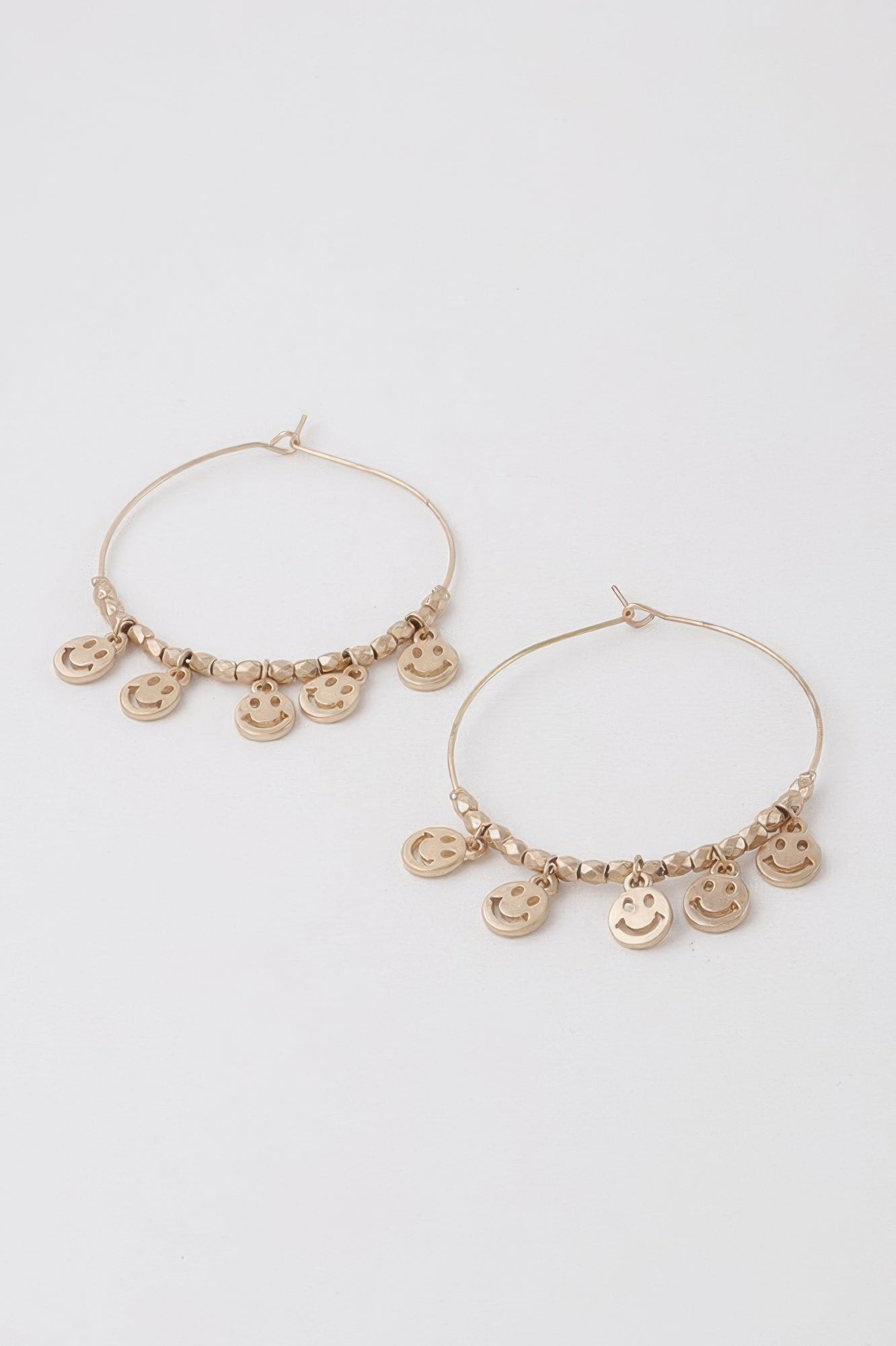 Women's Smiley Face Charms Hoop Earrings BYMANYC ® New York CONTEMPORARY VIBRANT MODERN JEWELRY - New Collection