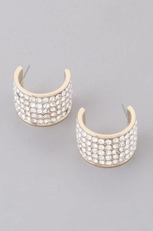 Women's Rhinestone Embedded Huggie Earrings BYMANYC ® New York CONTEMPORARY VIBRANT MODERN JEWELRY - New Collection