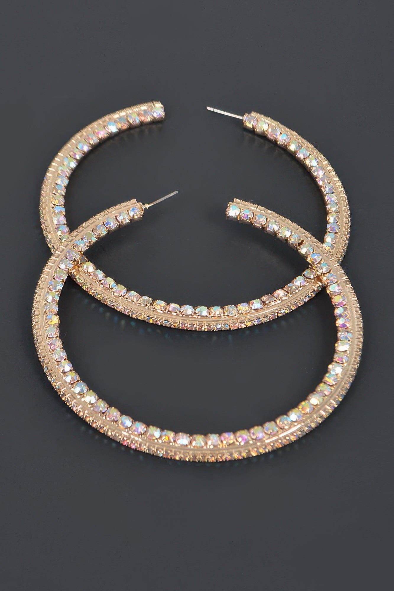 Women's 80mm Rhinestone Hoop Earrings BYMANYC ® New York CONTEMPORARY VIBRANT MODERN FASHION - New Collection