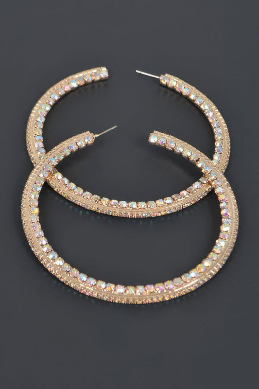Women's 80mm Rhinestone Hoop Earrings BYMANYC ® New York CONTEMPORARY VIBRANT MODERN FASHION - New Collection