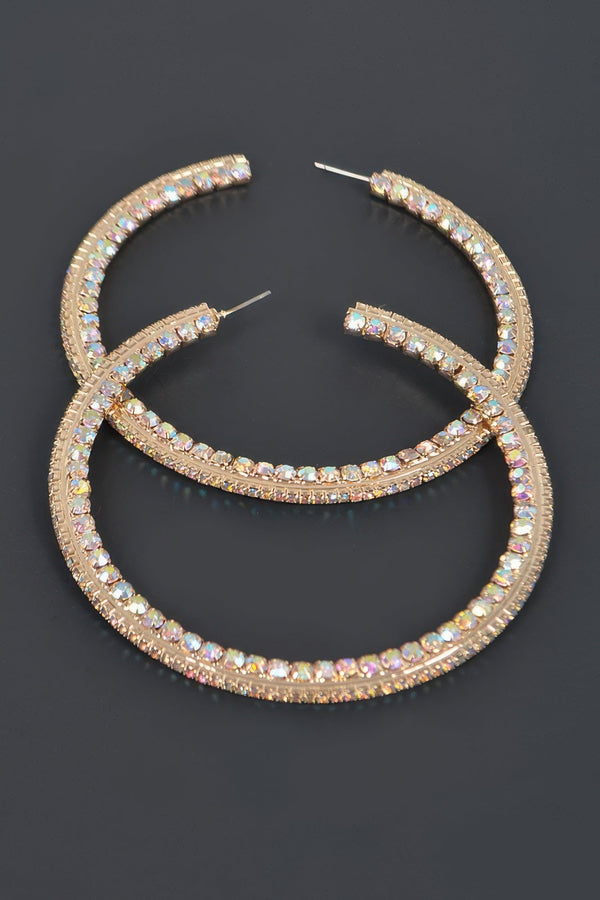 Women's 80mm Rhinestone Hoop Earrings BYMANYC ® New York CONTEMPORARY VIBRANT MODERN FASHION - New Collection