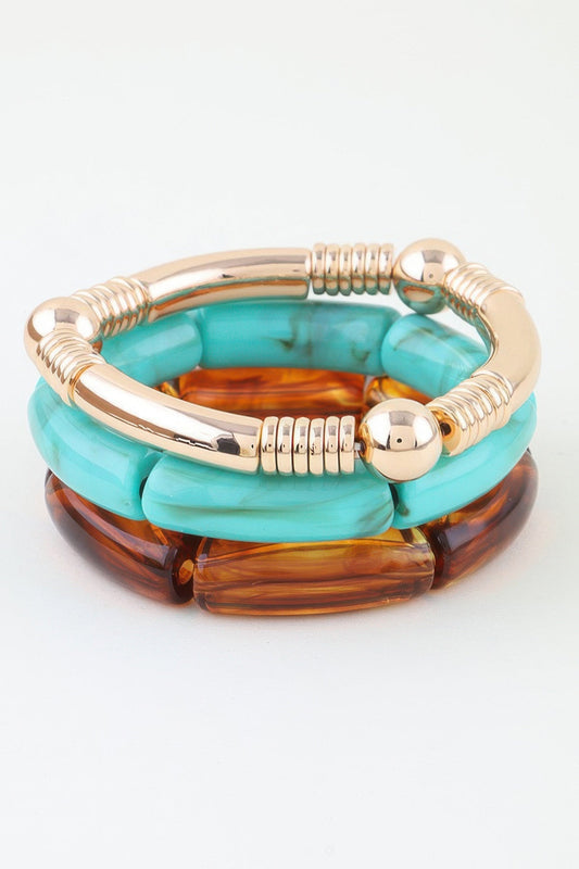 Women's Multi Marble Tube Bracelet BYMANYC ® New York CONTEMPORARY VIBRANT MODERN JEWELRY - New Collection