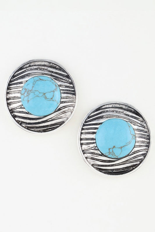 Women's Drop Earrings Antique Ribbed Planet BYMANYC ® New York VINTAGE TEXTURED SPHERICAL DANGLE - New Collection