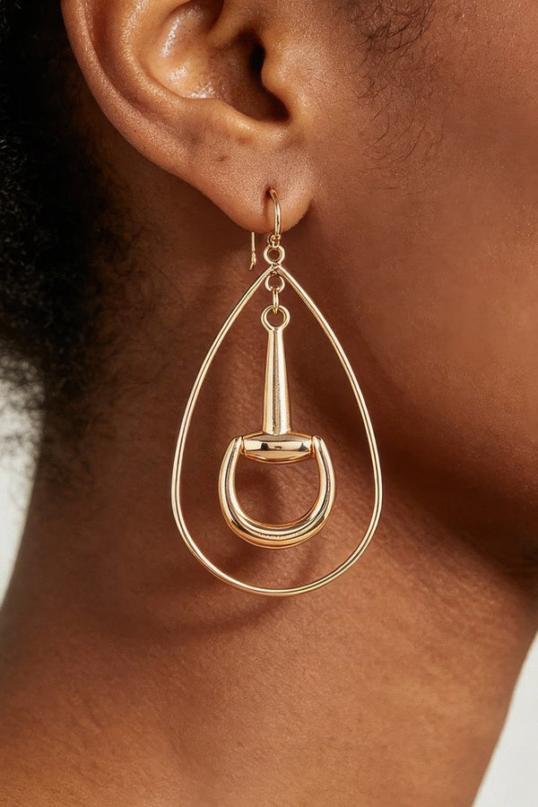 Women's Drop Earrings Modern Toggle Teardrop BYMANYC ® New York CONTEMPORARY SCULPTURAL FRAME DANGLE - New Collection