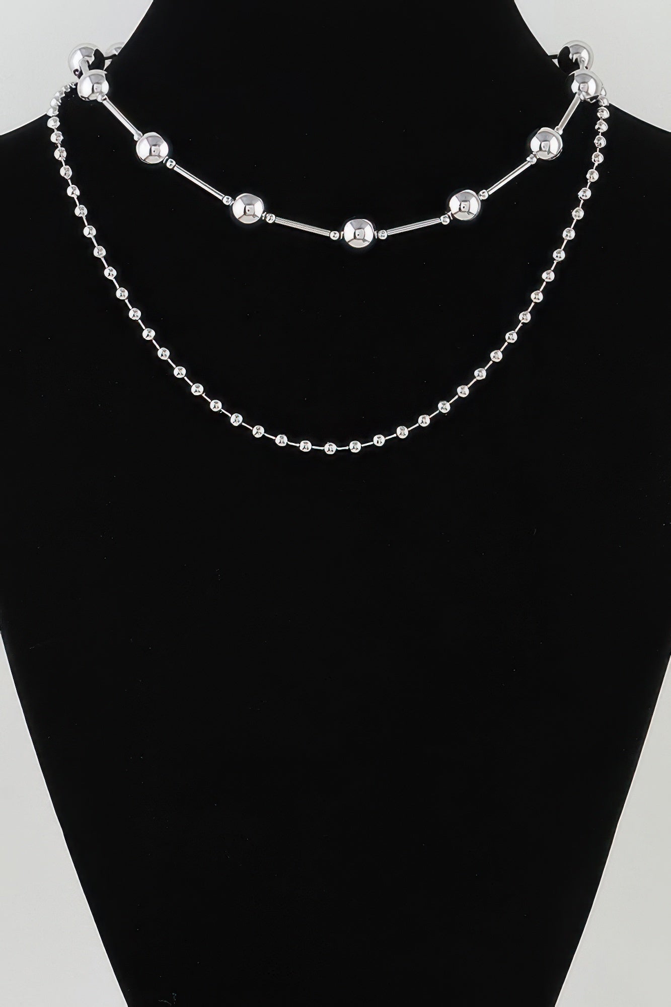 Women's Chain Necklace Double Polished Space BYMANYC ® New York CONTEMPORARY DUAL-LAYER LINK COLLAR - New Collection