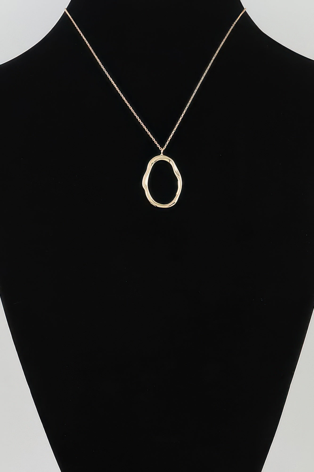 Women's Pendant Necklace Hammered Ripple Oval Twisted BYMANYC ® New York SCULPTURAL TEXTURED DROP COLLAR - New Collection