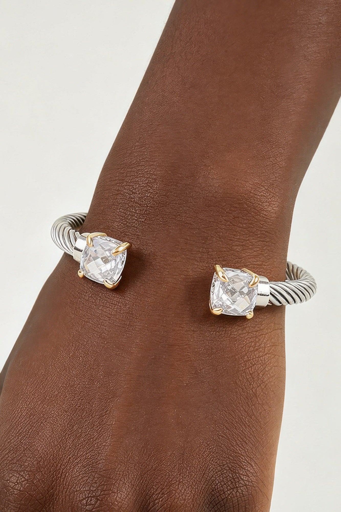 Women's Cuff Bracelet Open Cubic Twisted BYMANYC ® New York CONTEMPORARY GEOMETRIC BRAIDED BANGLES - New Collection