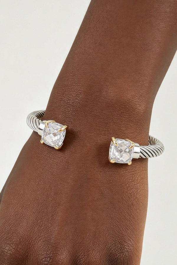 Women's Cuff Bracelet Open Cubic Twisted BYMANYC ® New York CONTEMPORARY GEOMETRIC BRAIDED BANGLES - New Collection