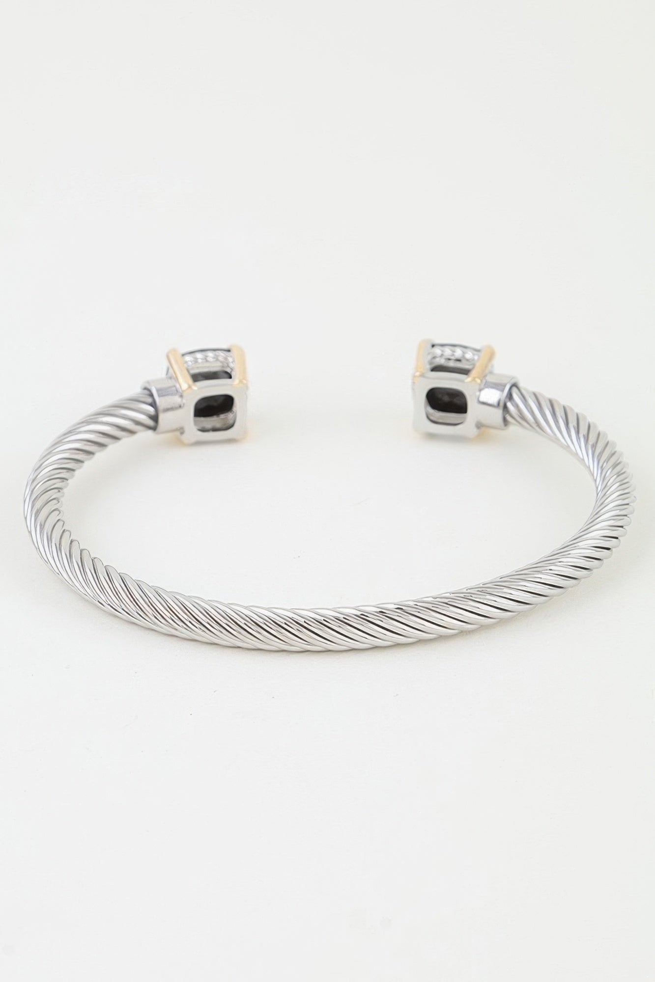 Women's Cuff Bracelet Open Cubic Twisted BYMANYC ® New York CONTEMPORARY GEOMETRIC BRAIDED BANGLES - New Collection
