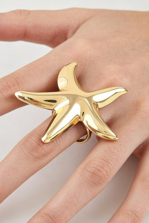 Women's Statement Ring Polished Starfish BYMANYC ® New York SLEEK OCEANIC CELESTIAL BAND - New Collection