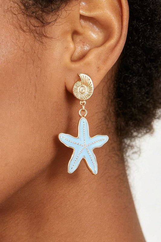 Women's Summer Starfish Drop Earrings BYMANYC ® New York CONTEMPORARY VIBRANT MODERN FASHION - New Collection