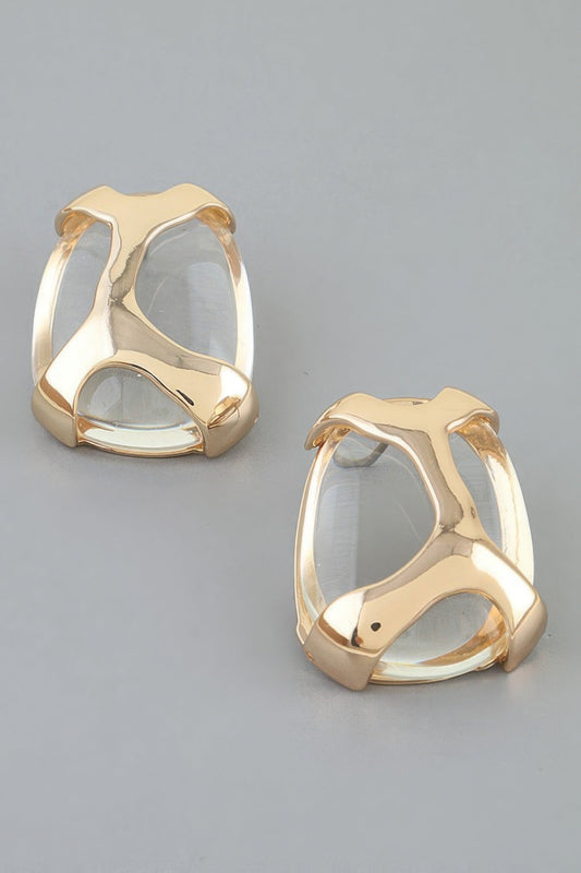 Women's Polished Transparent Stone Earrings BYMANYC ® New York CONTEMPORARY VIBRANT MODERN FASHION - New Collection