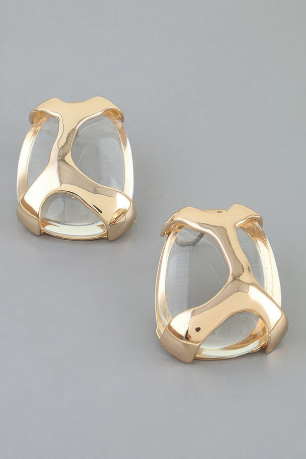 Women's Polished Transparent Stone Earrings BYMANYC ® New York CONTEMPORARY VIBRANT MODERN FASHION - New Collection