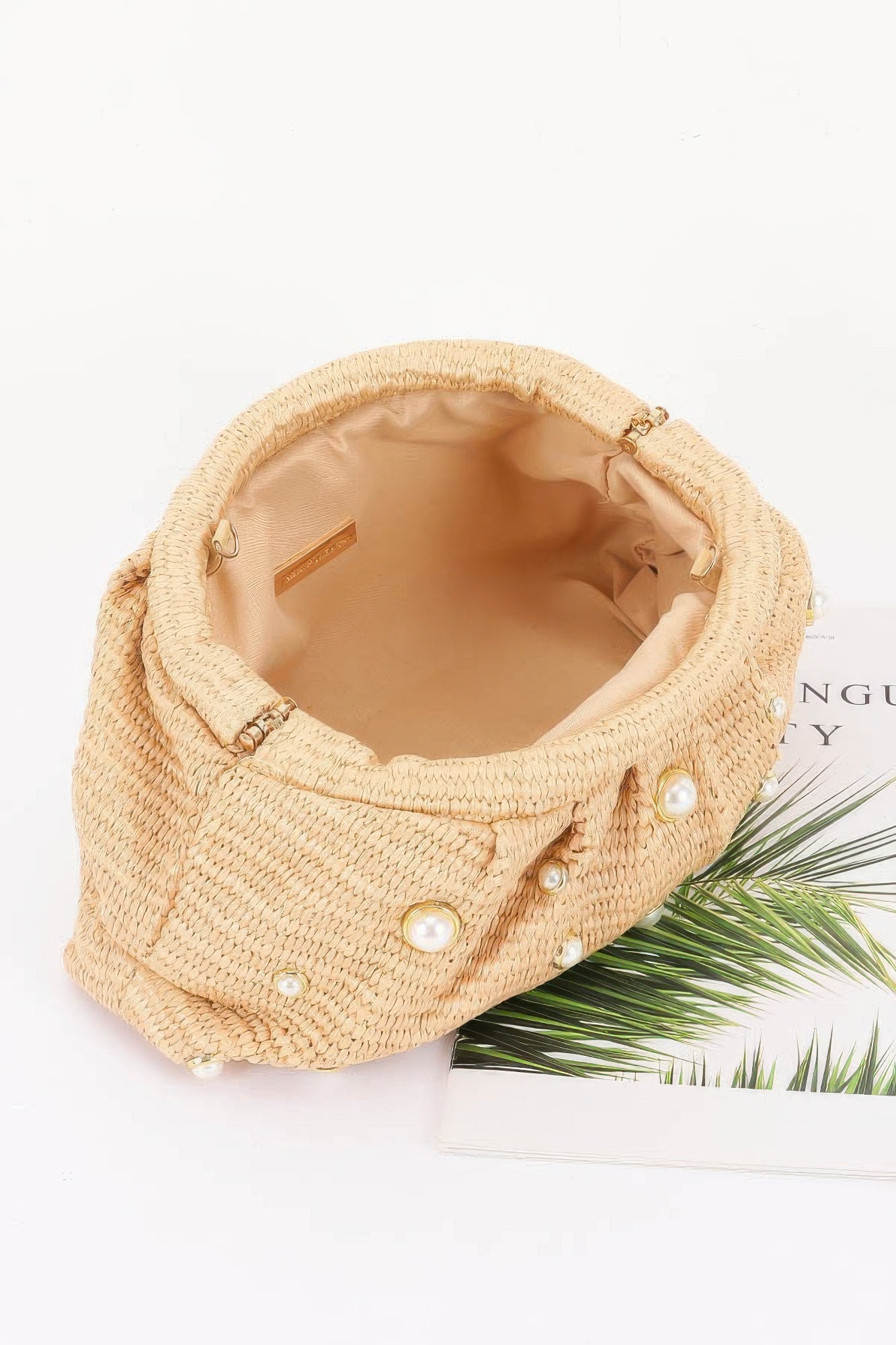 Women's Party Clutch Faux Straw Pearl BYMANYC ® New York ELEGANT CHIC EVENING PURSE - New Collection
