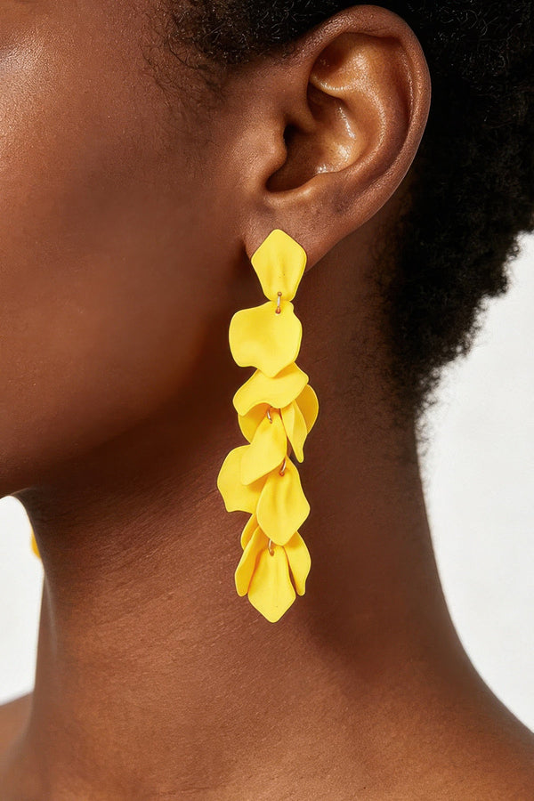 Women's Drop Earrings Bright Petal Blossom BYMANYC ® New York FLORAL SCULPTURAL STATEMENT DANGLE - New Collection