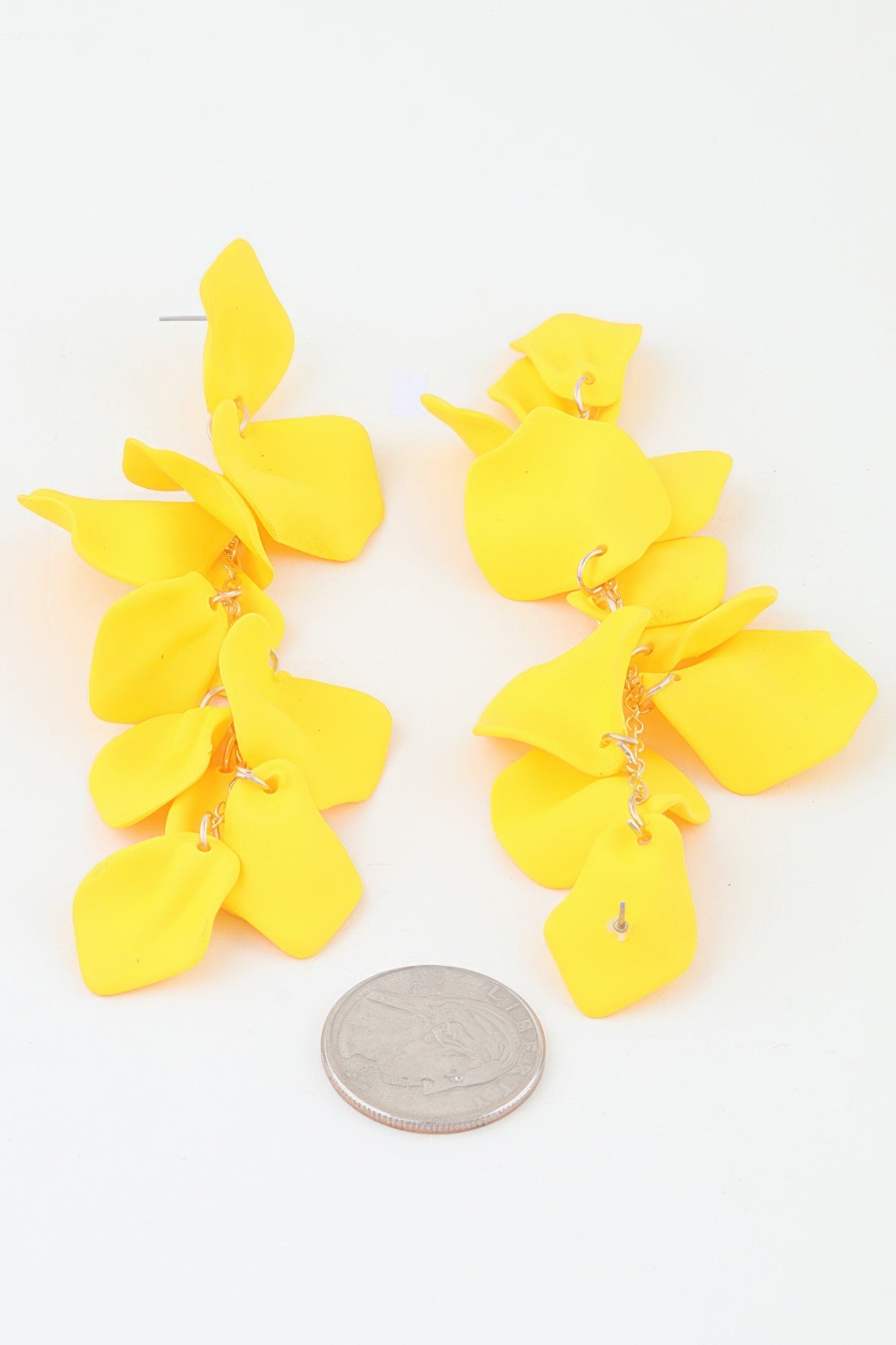 Women's Drop Earrings Bright Petal Blossom BYMANYC ® New York FLORAL SCULPTURAL STATEMENT DANGLE - New Collection
