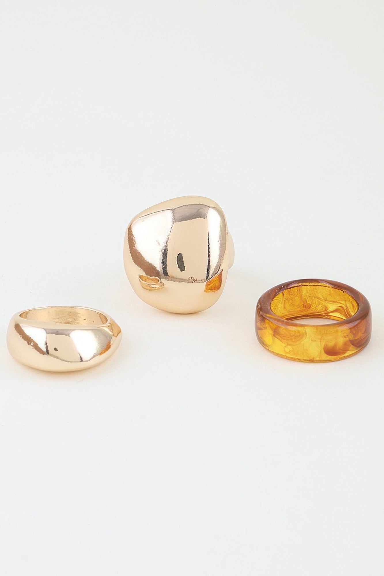 Women's Ring Set Modern Triple Band Statement BYMANYC ® New York CONTEMPORARY MULTI-ROW STACKABLE RINGS - New Collection