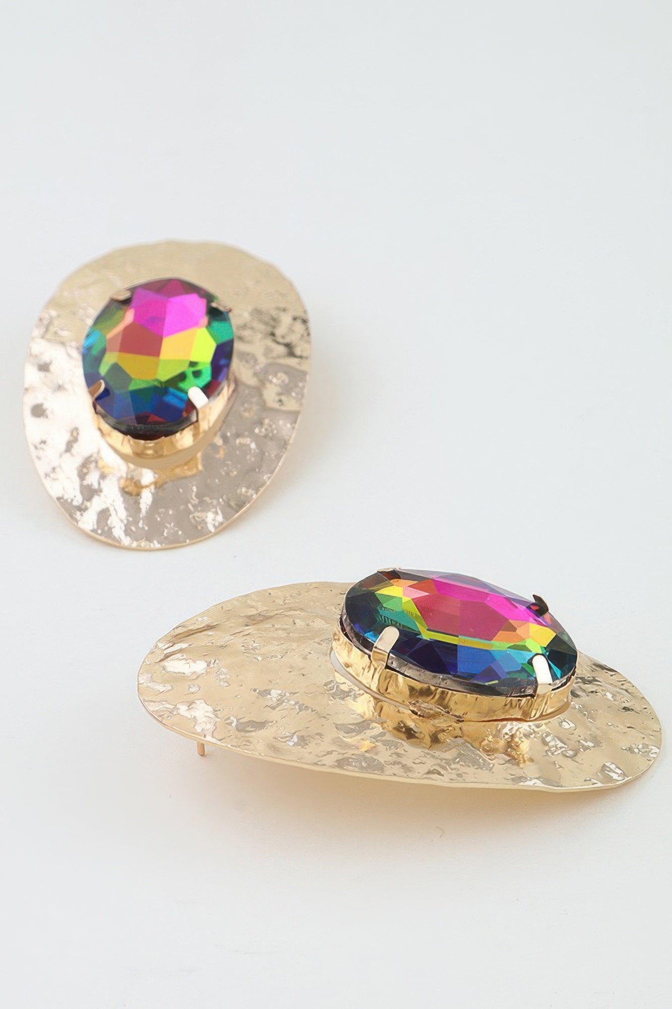 Women's Drop Earrings Hammered Rhinestone Disc BYMANYC ® New York TEXTURED SPARKLING CIRCLE DANGLE - New Collection