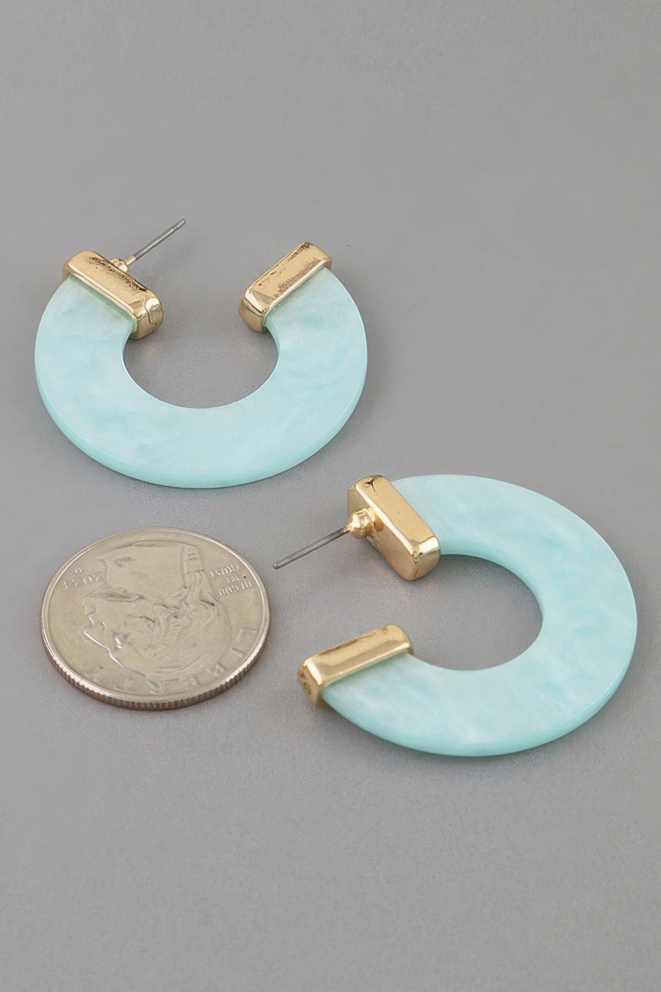 Women's Hoop Earrings Marble Stone Open BYMANYC ® New York CONTEMPORARY ORGANIC RESIN HOOPS - New Collection
