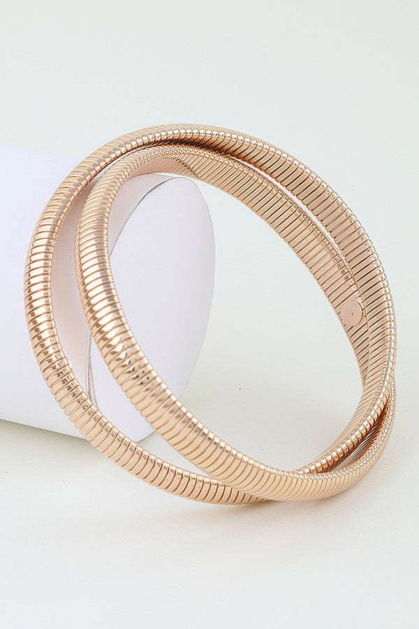 Women's Bangle Bracelet Intertwined Snake Chain BYMANYC ® New York TWISTED DUAL STRAND BRACELET - New Collection