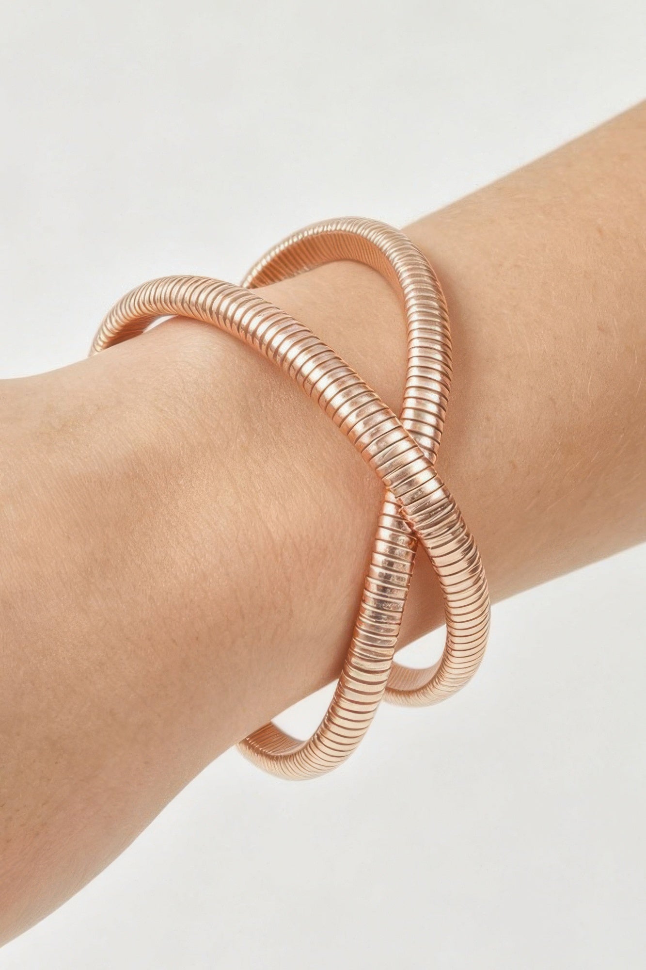 Women's Bangle Bracelet Intertwined Snake Chain BYMANYC ® New York TWISTED DUAL STRAND BRACELET - New Collection