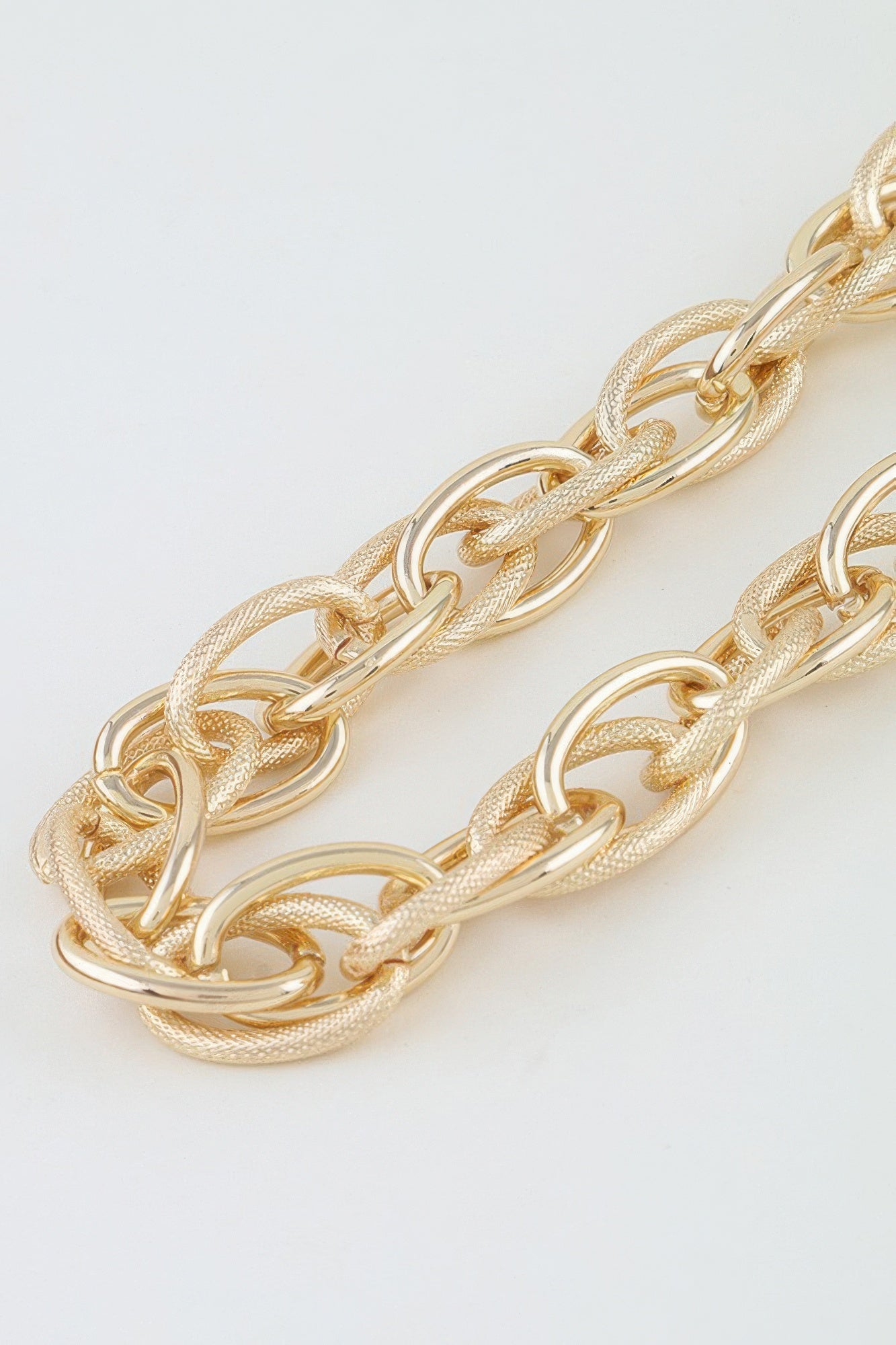 Women's Choker Necklace Double Polished Link Chain BYMANYC ® New York BOLD DUAL LINK COLLAR - New Collection