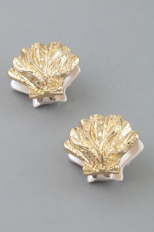 Women's Earrings Studs Clamshell BYMANYC ® New York HAMPTONS CLAMSHELL - New Collection