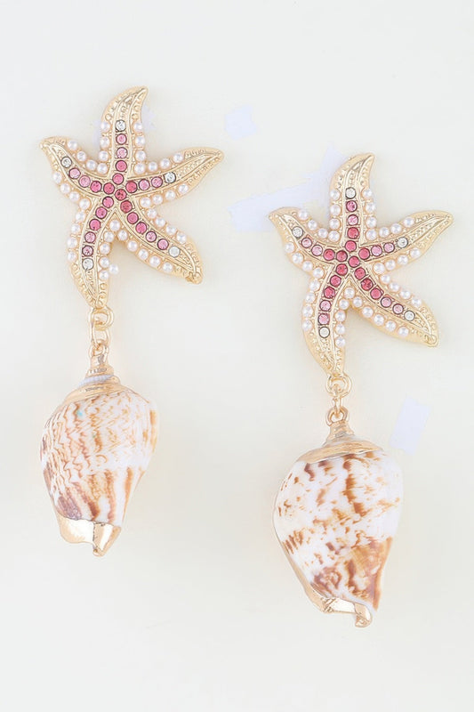 Women's Earrings Drops Starfish BYMANYC ® New York HAMPTONS BEJEWELED - New Collection