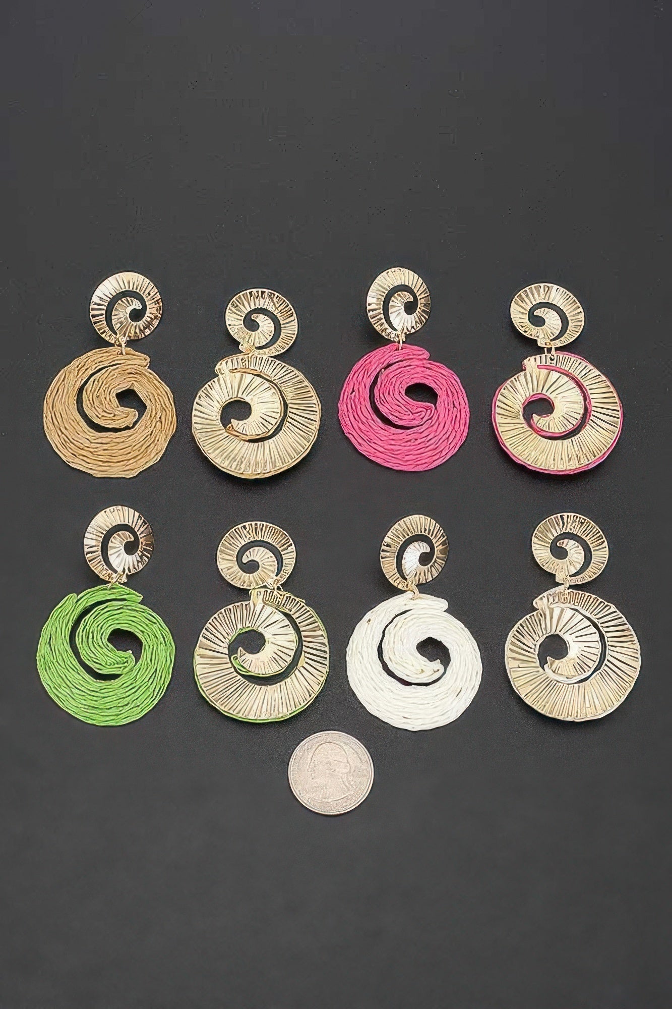 Women's Earrings Drops Raffia BYMANYC ® New York MONTAUK SPIRAL - New Collection