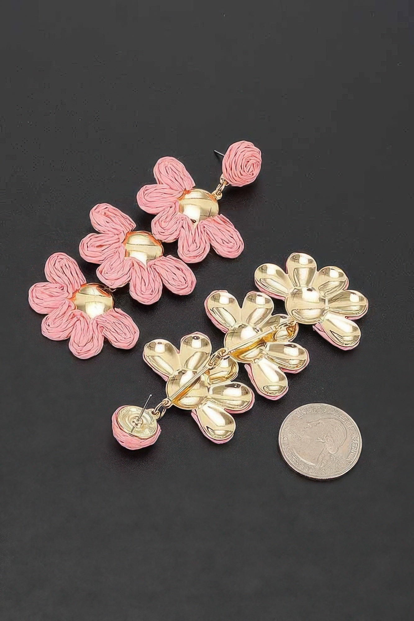 Women's Earrings Drops Raffia BYMANYC ® New York HAMPTONS FLOWER - New Collection