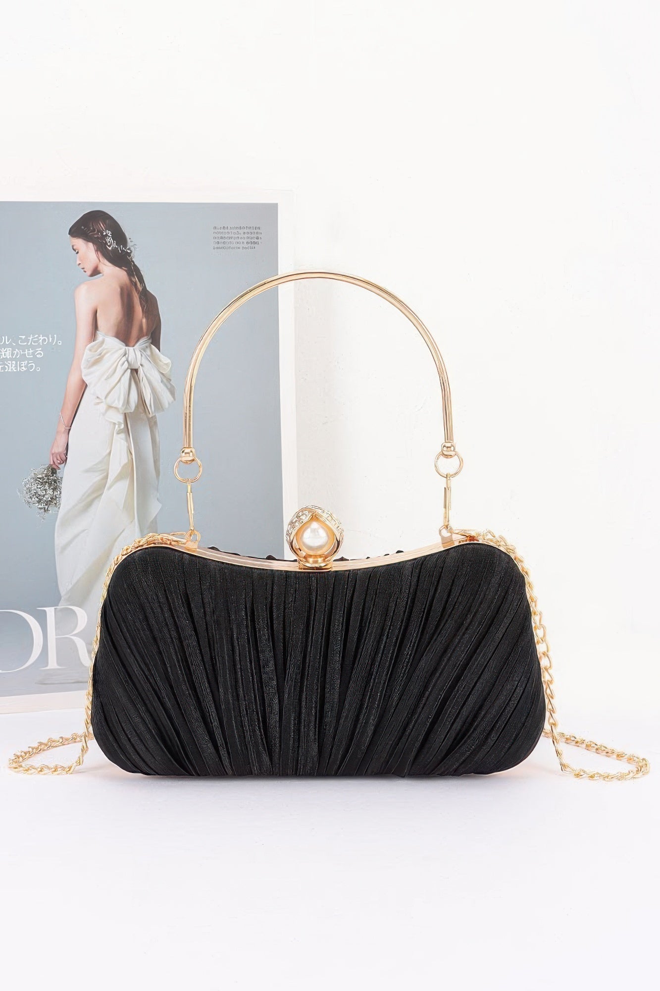 Women's Party Clutch Pleated Polyester BYMANYC ® New York ELEGANT TEXTURED EVENING PURSE - New Collection