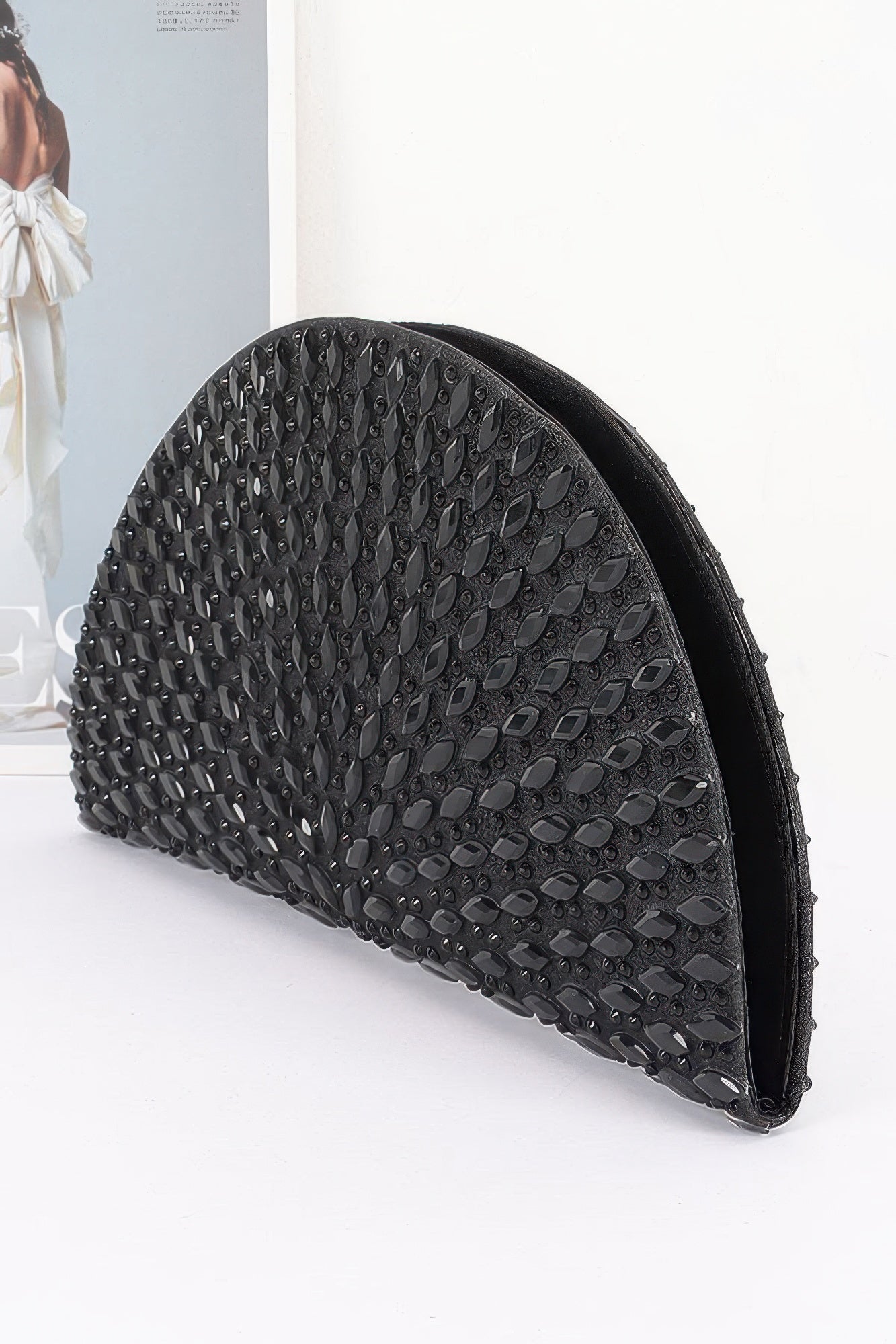 Women's Party Clutch Rhinestone Half Moon BYMANYC ® New York SPARKLING ELEGANT EVENING PURSE - New Collection