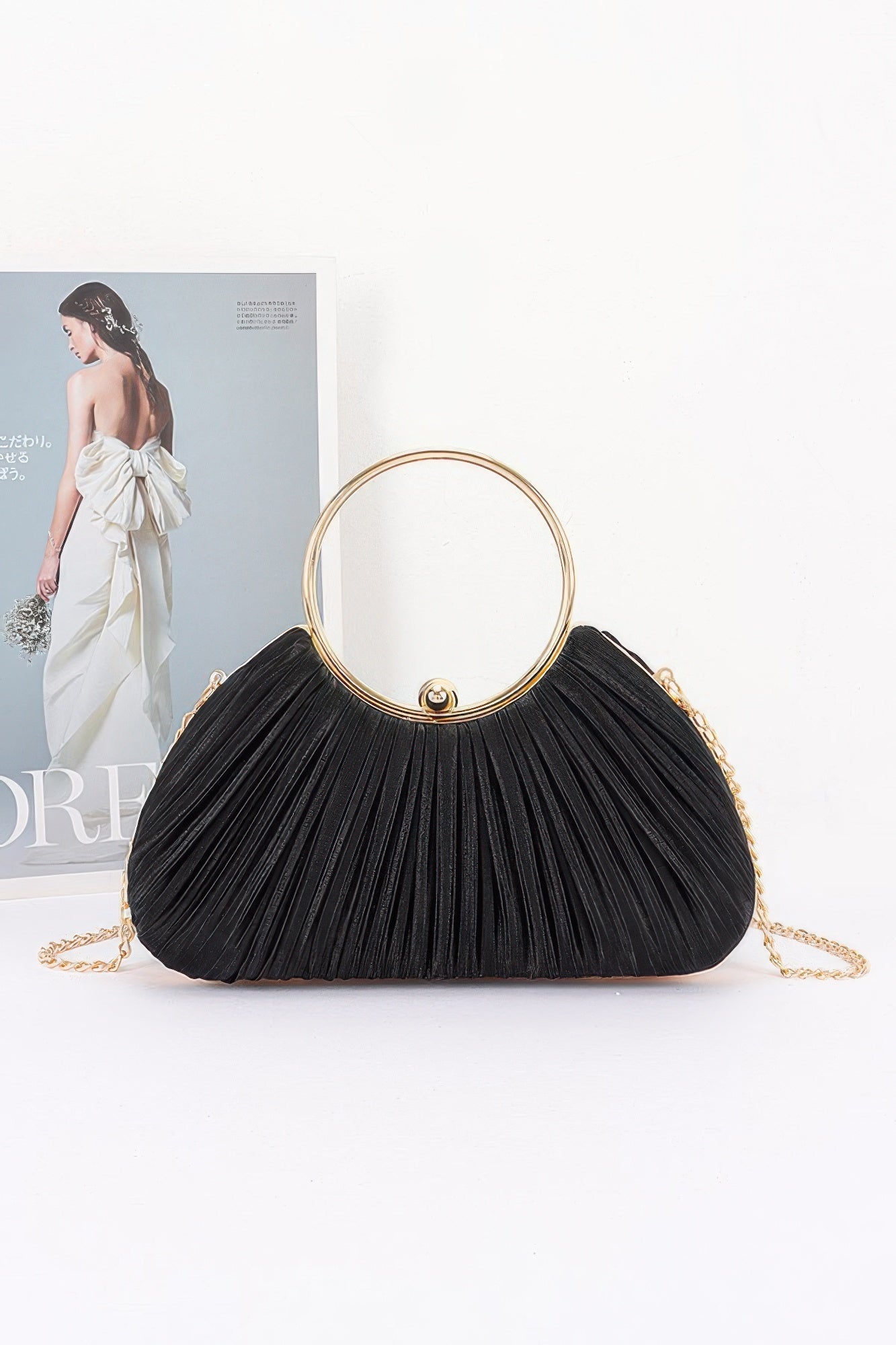 Women's Party Clutch Pleated Polyester BYMANYC ® New York ELEGANT TEXTURED EVENING PURSE - New Collection