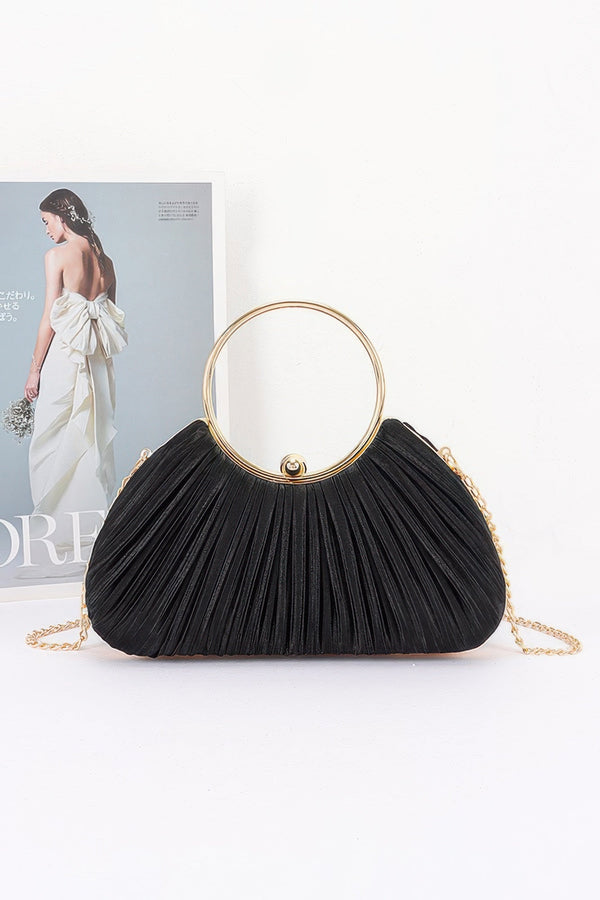 Women's Party Clutch Pleated Polyester BYMANYC ® New York ELEGANT TEXTURED EVENING PURSE - New Collection