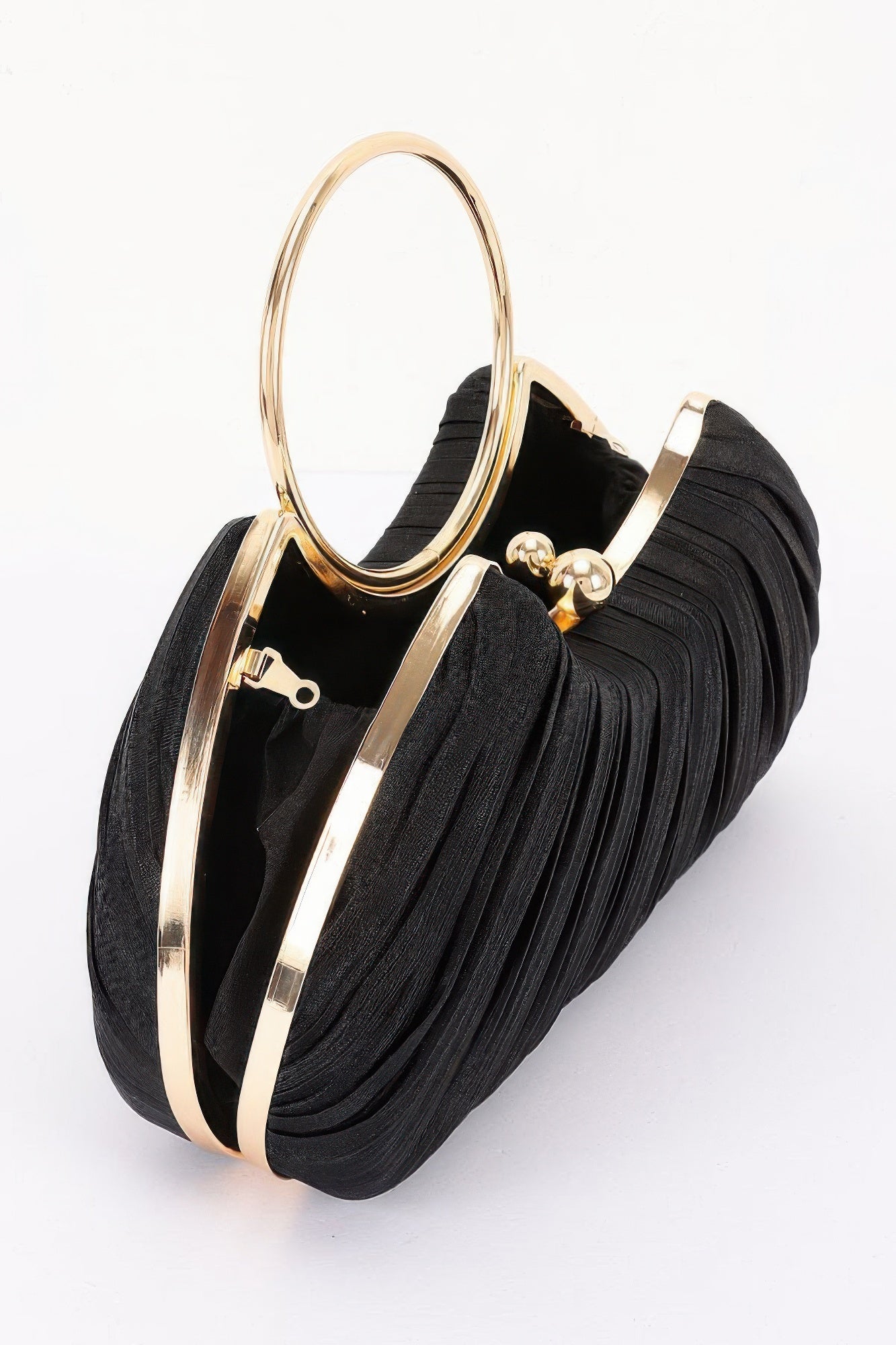 Women's Party Clutch Pleated Polyester BYMANYC ® New York ELEGANT TEXTURED EVENING PURSE - New Collection