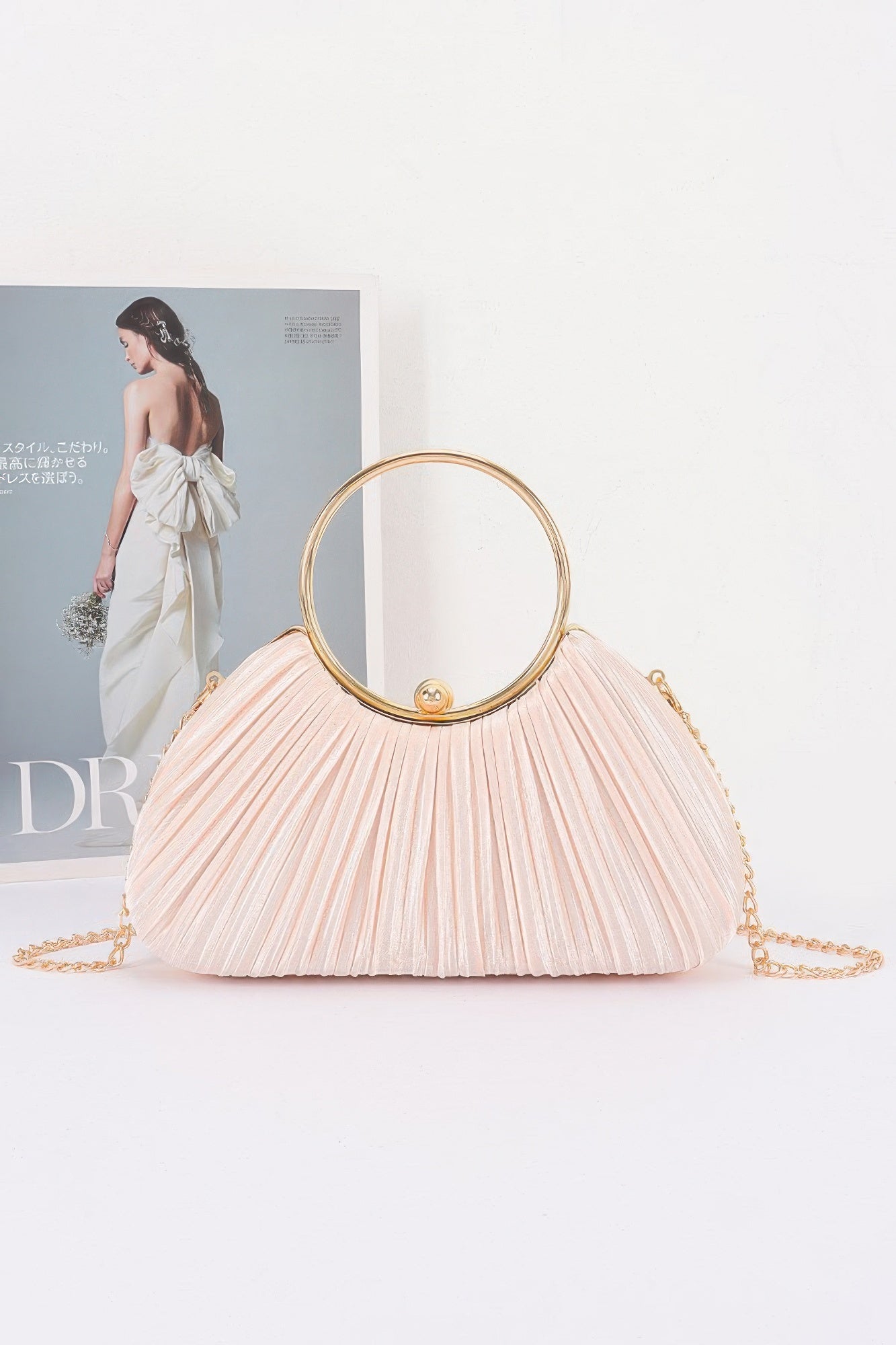 Women's Party Clutch Pleated Polyester BYMANYC ® New York ELEGANT TEXTURED EVENING PURSE - New Collection
