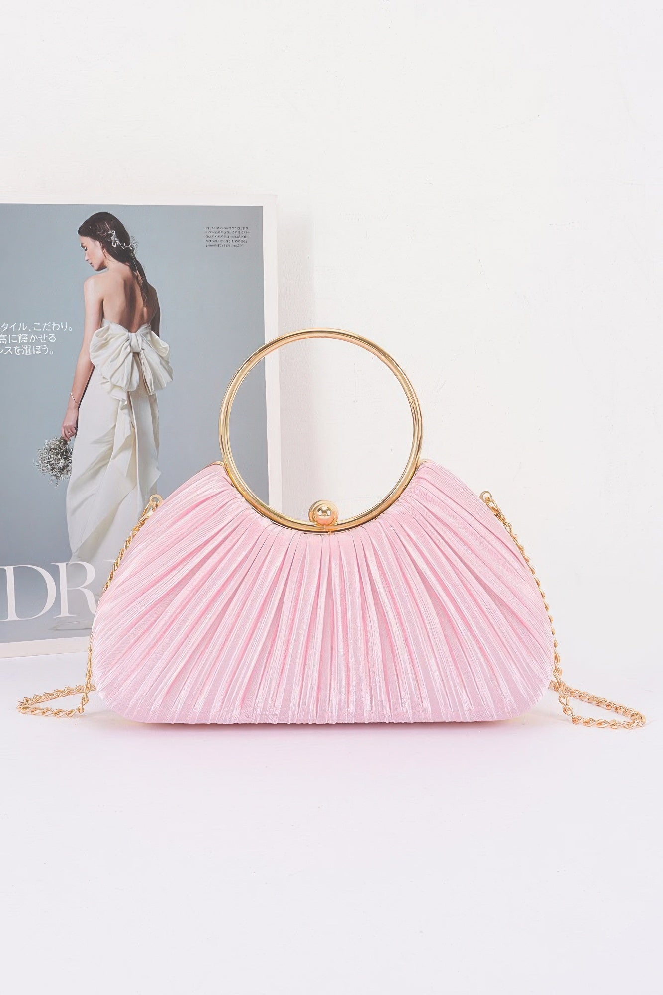 Women's Party Clutch Pleated Polyester BYMANYC ® New York ELEGANT TEXTURED EVENING PURSE - New Collection